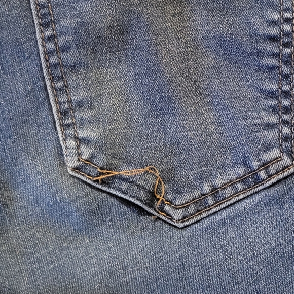 Indigo Blue Distressed Maturnity Jeans, Size Medium (16W) - Picture 10 of 12